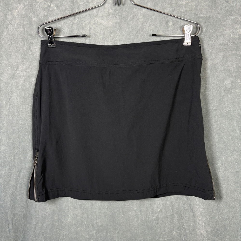 Athleta Black Ripstop Active Skort Size 6 Zipper Pockets Athletic Skirt